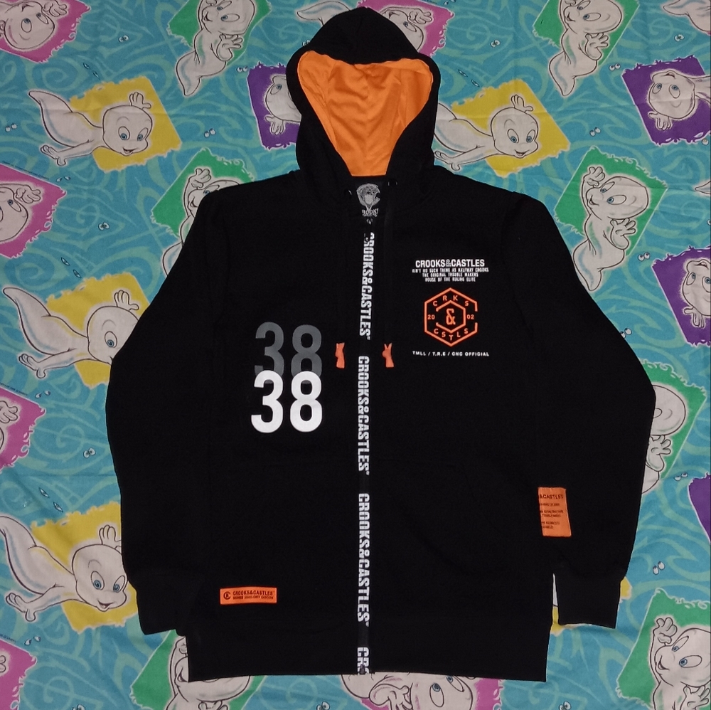 Crooks & Castles Zip Up Hoodie Hooded Sweatshirt Vintage